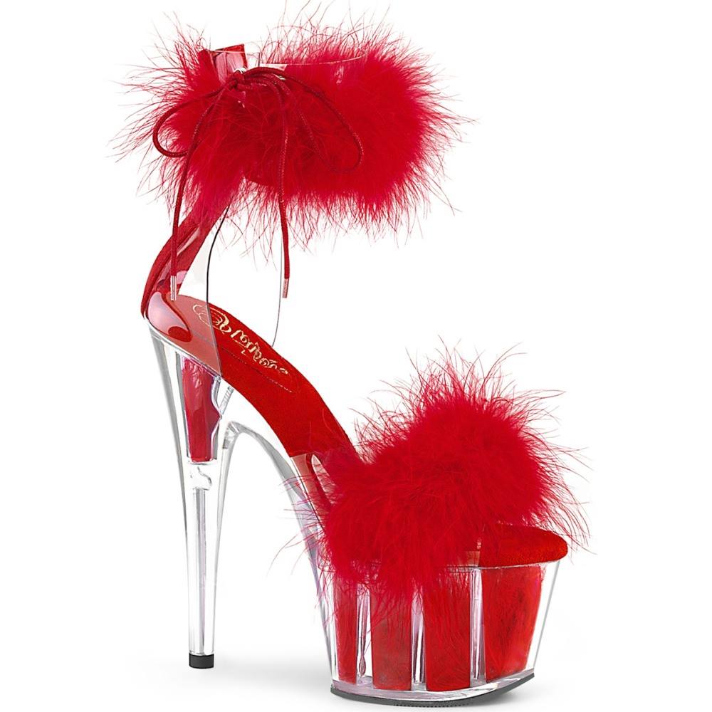 Pleaser - ADORE724F Sandale à bride à la cheville, Pole dance chaussures - Chaussures de pole dance - Rouge Product image
